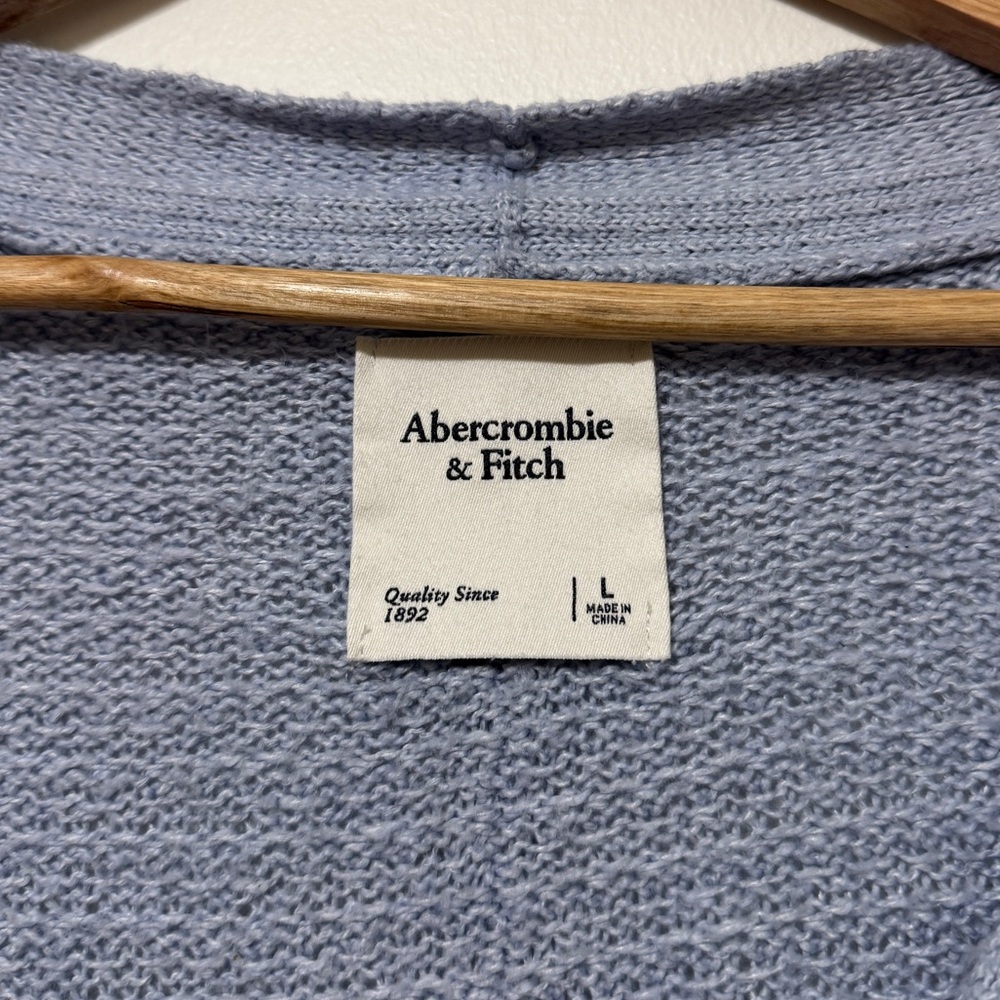 Abercrombie & Fitch Cardigan Size Large Blue Button Up  Lightweight Knit Sweater - Picture 3 of 8